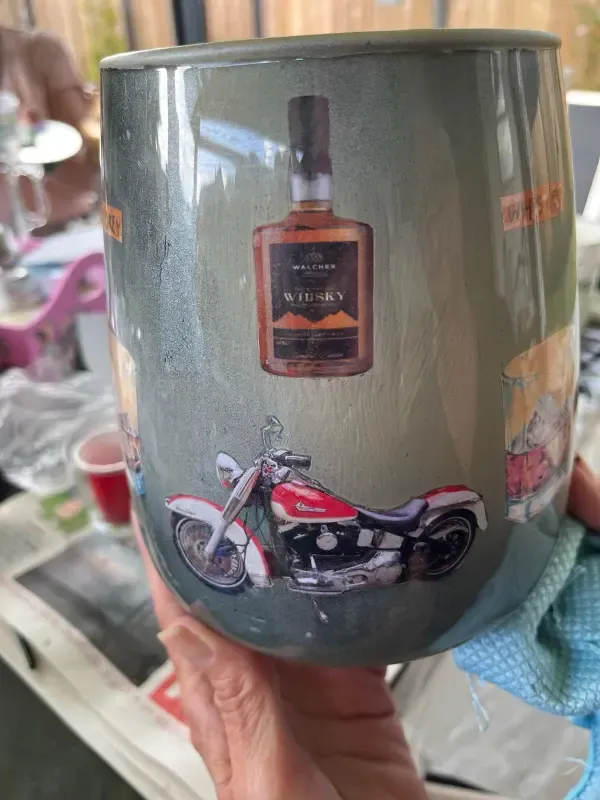 Whiskey en Harley vaas